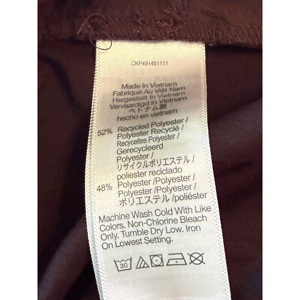 Madewell Pintuck Pull On Satin Pants Drawstring Dark Carob Brown SZ XXL EUC - Picture 5 of 9